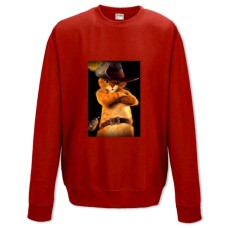 Свитшот с принтом Кот В Сапогах Кот - XS красный