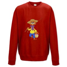 Свитшот с принтом Кот Леопольд Рыбалка - XS красный