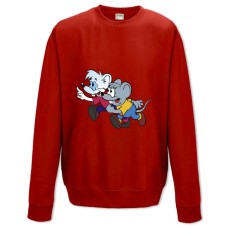 Свитшот с принтом Кот Леопольд Мышки - XS красный