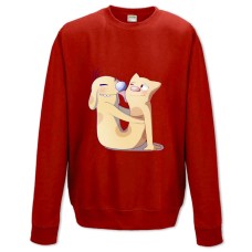 Sweatshort with Print Catdog Cute Art - XS  red