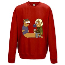 Sweatshort with Print Catdog Hipsters - XS  red