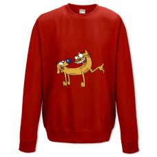 Sweatshort with Print Catdog Friends - XS  red