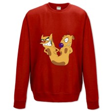 Sweatshort with Print Catdog Angry - XS  red