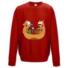 Sweatshort with Print Catdog Presents - XS  red