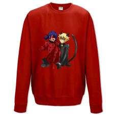 Світшот з принтом Леді Баг І Супер-Кіт Принт - XS червоний