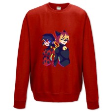 Свитшот с принтом Леди Баг И Супер-Кот Арт - XS красный