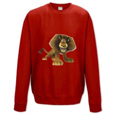 Світшот з принтом Мадагаскар Лев Алекс - XS червоний