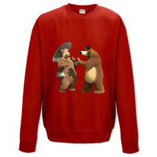 Світшот з принтом Маша І Ведмідь Ведмедики - XS червоний