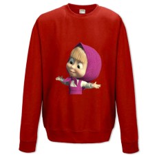 Світшот з принтом Маша І Ведмідь Забавна Маша - XS червоний