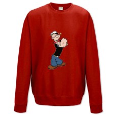 Світшот з принтом Моряк Папай Могутній - XS червоний