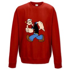 Світшот з принтом Моряк Папай Кумедний - XS червоний