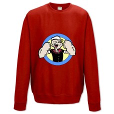 Світшот з принтом Моряк Папай Логотип - XS червоний