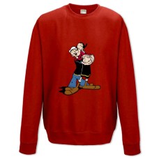 Світшот з принтом Моряк Папай Любов - XS червоний