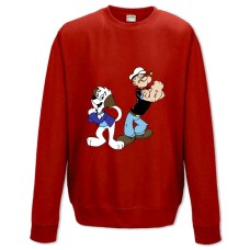 Світшот з принтом Моряк Папай І Пес - XS червоний