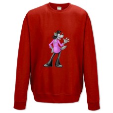 Sweatshort with Print Well Wait Wolf Stylish - XS  red
