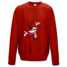 Світшот з принтом Оггі І Таргани Кумедний Герой - XS червоний