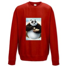 Світшот з принтом Кунг Фу Панда По І Їжа - XS червоний