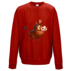Sweatshort with Print Timon And Pumbaa Main Characters - XS  red