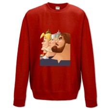Sweatshort with Print Three Heroes Of The Protagonist - XS  red
