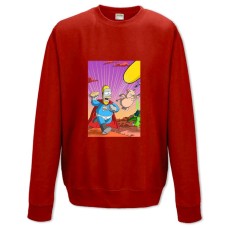 Sweatshort with Print The Simpsons Homer Superhero - XS  red