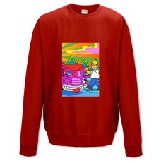 Sweatshort with Print The Simpsons Neon Art - XS  red