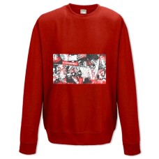 Sweatshort with Print Demon Slayer Kimetsu No Yaiba Kokushibo Print - XS  red