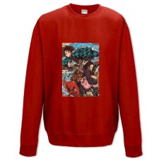 Sweatshort with Print Demon Slayer Kimetsu No Yaiba Main Heroes - XS  red