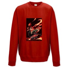 Sweatshort with Print Demon Slayer Kimetsu No Yaiba Tanjirou Fighter - XS  red