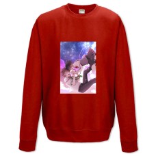 Sweatshort with Print Your Name Flying Heroes - XS  red