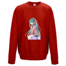 Свитшот с принтом Мику Хацунэ Улыбка - XS красный