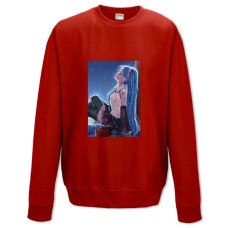 Свитшот с принтом Мику Хацунэ Дождб - XS красный