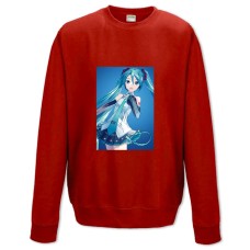 Свитшот с принтом Мику Хацунэ Счастливая Девушка - XS красный