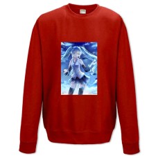 Свитшот с принтом Мику Хацунэ Прикольный Принт - XS красный