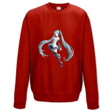 Свитшот с принтом Мику Хацунэ Красивая Девушка - XS красный