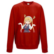 Свитшот с принтом Кобаяши И Её Горничная-Дракон Тору - XS красный