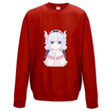 Світшот з принтом Кобаяші І Її Покоївка-Дракон Камуі Канна - XS червоний