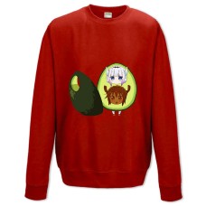 Свитшот с принтом Кобаяши И Её Горничная-Дракон Авокадо Принт - XS красный