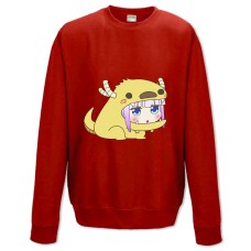 Світшот з принтом Кобаяші І Її Покоївка-Дракон Канна Прикольна Монстр - XS червоний