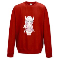 Свитшот с принтом Кобаяши И Её Горничная-Дракон Прикольная Канна Камуи - XS красный