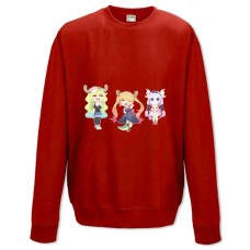 Свитшот с принтом Кобаяши И Её Горничная-Дракон Герои Драконы - XS красный