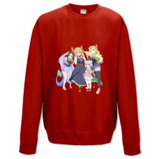 Свитшот с принтом Кобаяши И Её Горничная-Дракон Герои - XS красный
