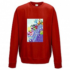 Свитшот с принтом Счастливые Лесные Друзья Все Герои - XS красный