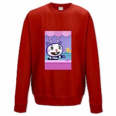 Свитшот с принтом Счастливые Лесные Друзья И Уточка - XS красный