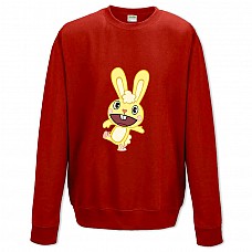 Свитшот с принтом Счастливые Лесные Друзья Заяц Лапочка - XS красный