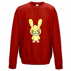 Свитшот с принтом Счастливые Лесные Друзья Злой Заяц - XS красный
