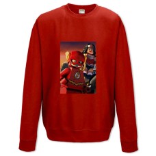 Свитшот с принтом Лего Флеш И Чудо Женщина - XS красный