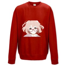 Sweatshort with Print Beyond The Boundary Kuriyama Mirai Face - XS  red