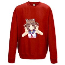 Світшот з принтом Неко Пара Котячий Рай Азуки - XS червоний