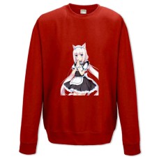 Свитшот с принтом Неко Пара Кошачий Рай Ванилла Герой - XS красный