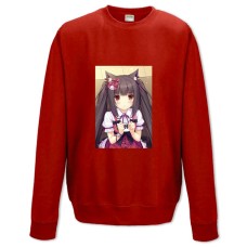 Свитшот с принтом Неко Пара Кошачий Рай Чоколла Коробка - XS красный